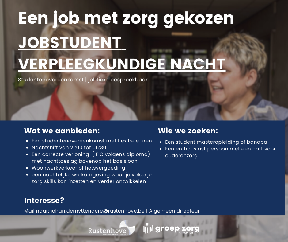 Jobstudent verpleegkundige nacht